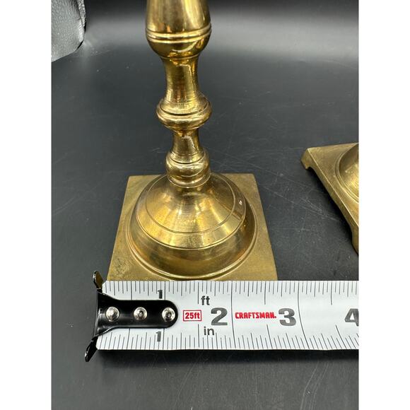 Set of 2 Brass Candlestick Candle Holders EUC Beautiful! - Picture 6 of 10